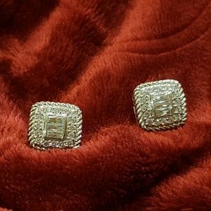 Judith Ripka ~ Square Shaped Sterling Earrings